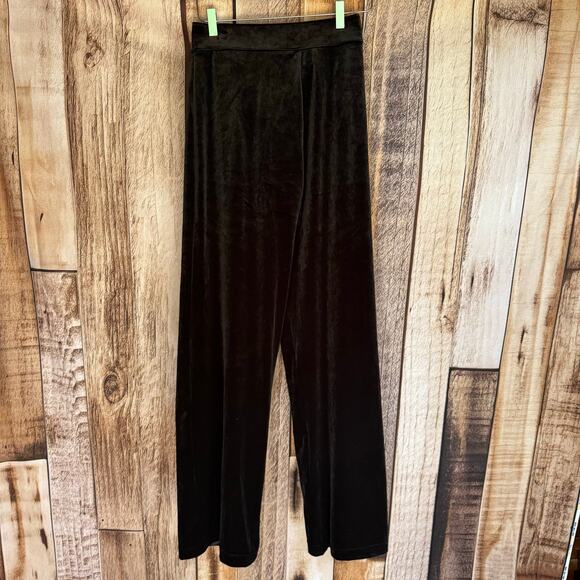 Spanx Velvet Flare Pants Black Pull-On Stretch Smoothing Split Hem Large Comfort - Picture 2 of 9
